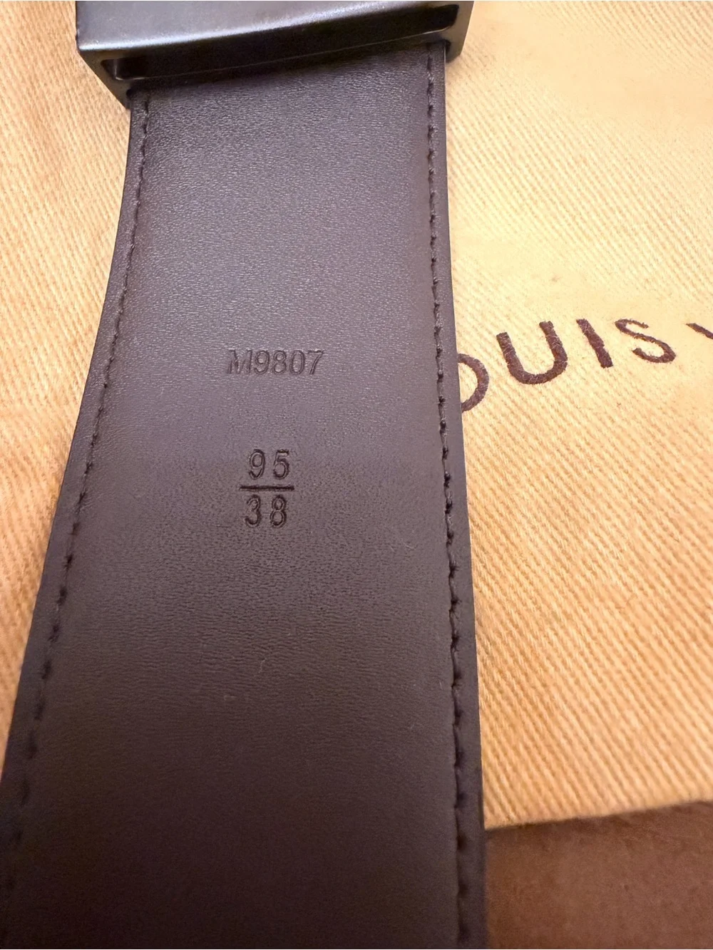 Louis Vuitton Brown Damier Ebene Canvas LV Logo Buckle Belt
